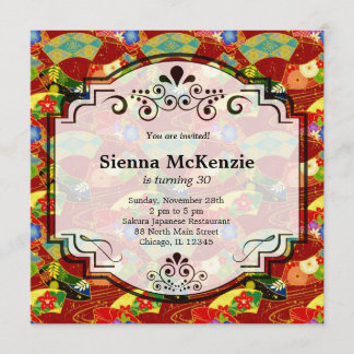 Japanese Birthday theme Invitation