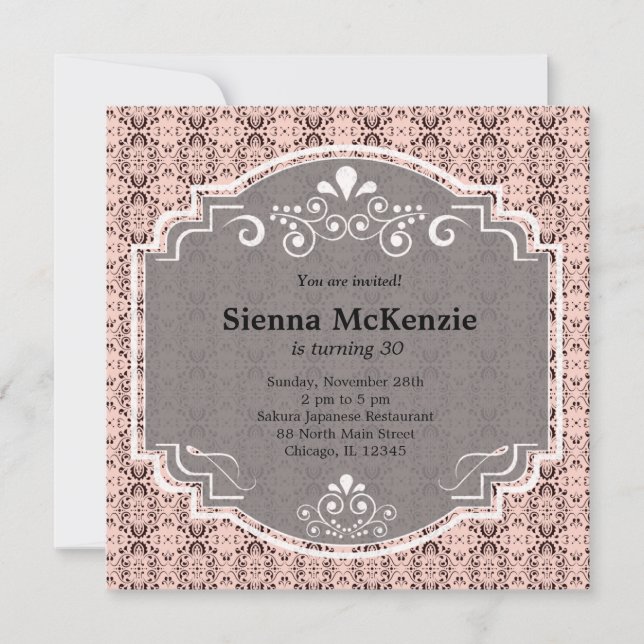 Japanese Birthday theme Invitation (Front)