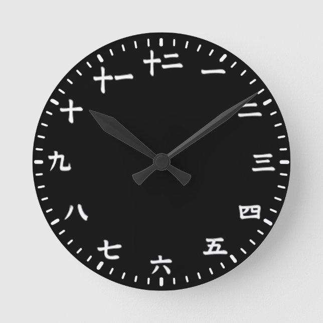 Japanese Black Round Clock (Front)