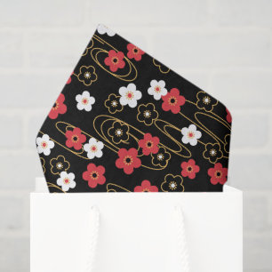 Japanese Black Sakura Cherry Blossom Flowers Tissue Paper