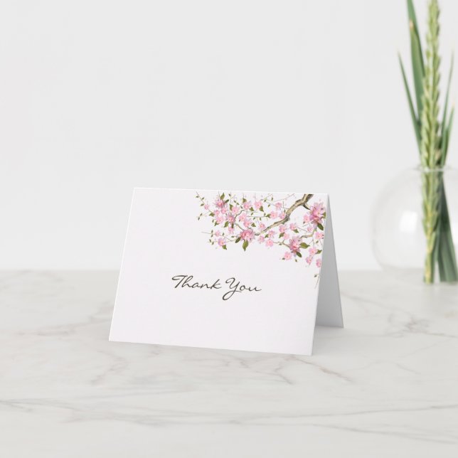 Japanese Blossom Folded Thank You Card (Front)