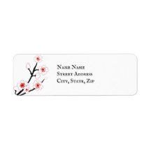 Japanese blossom Return Address Label