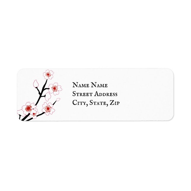 Japanese blossom Return Address Label (Front)