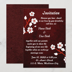 Japanese Blossom Wedding Invitation