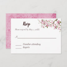 Japanese Blossom Wedding Response Card