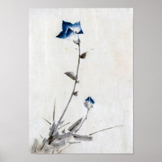 Japanese Blue Bellflower, Hokusai, Ukiyo-e Poster
