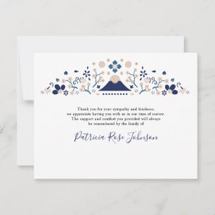 Japanese Blue Funeral Memorial Thank You