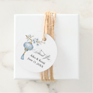 Japanese Blue Lantern Wedding Favour Tags