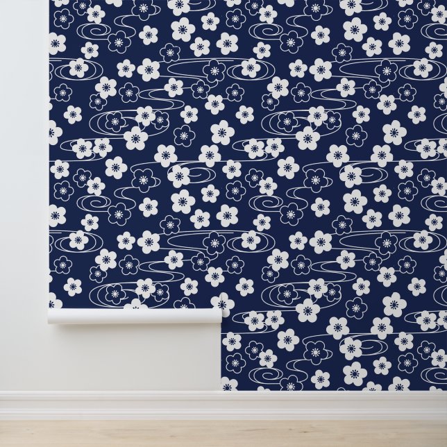 Japanese Blue Sakura Cherry Blossom Flowers Wallpaper (Application)