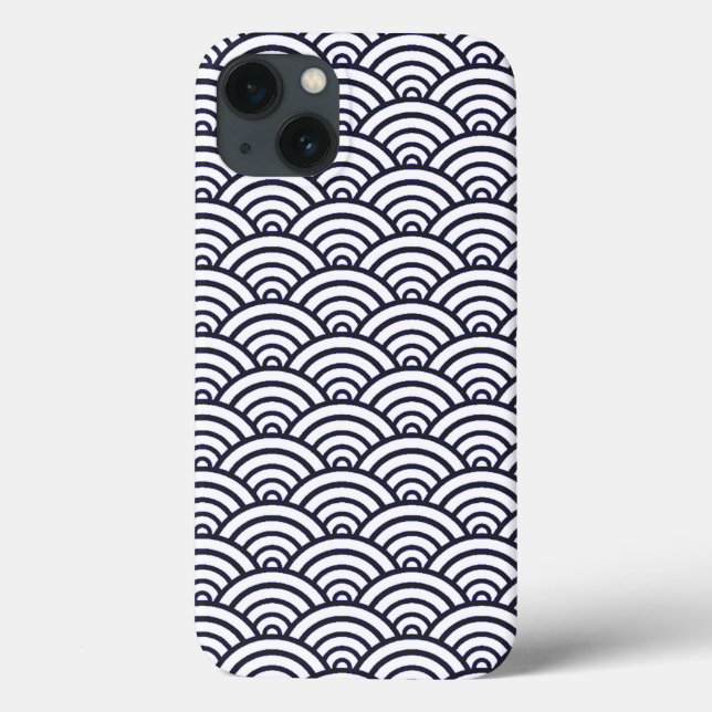 Japanese Blue Waves Seigaiha Sea Case-Mate iPhone Case (Back)