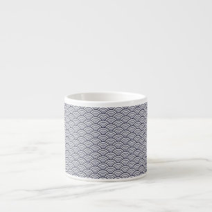 Japanese Blue Waves Seigaiha Sea Espresso Cup