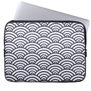 Japanese Blue Waves Seigaiha Sea Laptop Sleeve
