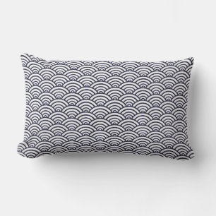 Japanese Blue Waves Seigaiha Sea Lumbar Cushion