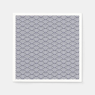 Japanese Blue Waves Seigaiha Sea Napkin