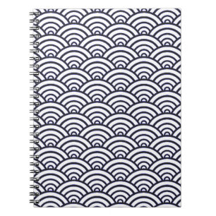 Japanese Blue Waves Seigaiha Sea Notebook