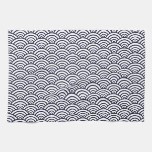 Japanese Blue Waves Seigaiha Sea Tea Towel