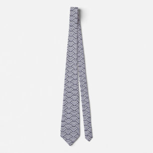 Japanese Blue Waves Seigaiha Sea Tie