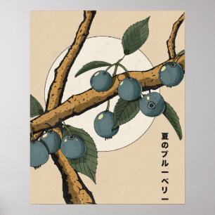 Japanese Blueberries Poster