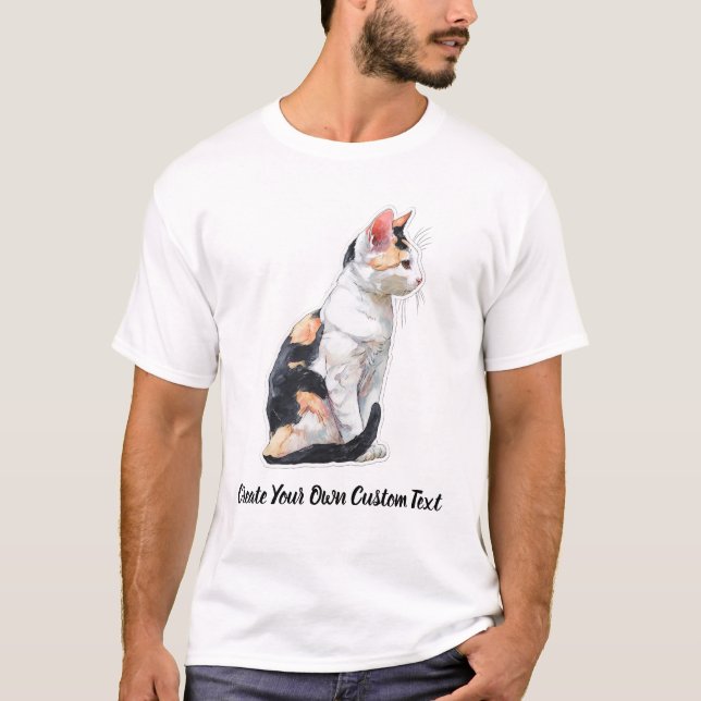 Japanese Bobtail Cat Create Your Own Custom Text  T-Shirt (Front)