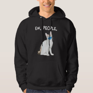 Japanese Bobtail Ew People Cat Wearing Face Mask Hoodie