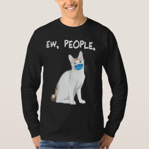 Japanese Bobtail Ew People Cat Wearing Face Mask T-Shirt
