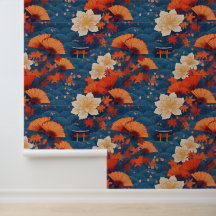 Japanese Bonsai and fans in fall