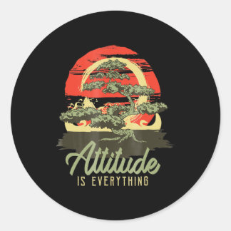 Japanese Bonsai Tree Attitude Is Everything Classic Round Sticker