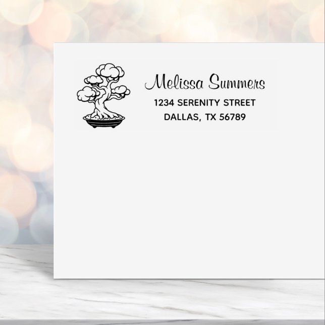 Japanese Bonsai Tree in a Tray Address 4 Self-inking Stamp (Creator Uploaded)