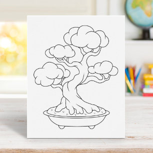 Japanese Bonsai Tree in a Tray Colouring Page Poster