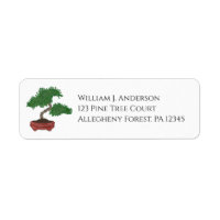 Japanese Bonsai Tree Return Address Labels