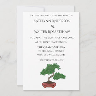 Japanese Bonsai Tree Wedding Invitation