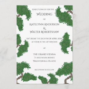 Japanese Bonsai Tree Wedding Invitation