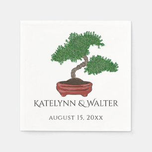 Japanese Bonsai Tree Wedding Napkin