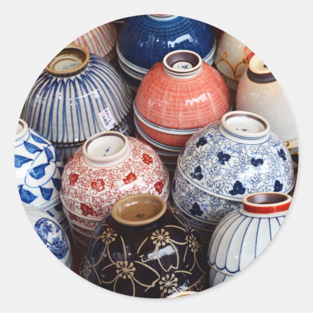 Japanese Bowls: Tokyo Classic Round Sticker (Front)