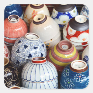 Japanese Bowls: Tokyo Square Sticker