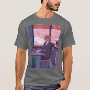 Japanese Boy Studying Anime Manga Graphic Japan T-Shirt