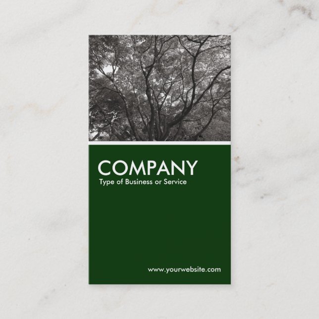 Japanese Branches 02 - Dark Green Business Card (Front)
