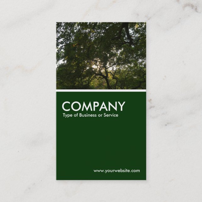 Japanese Branches 04 - Dark Green Business Card (Front)
