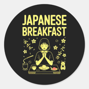 Japanese Breakfast Zen Morning Miso Rice Tea Graph Classic Round Sticker