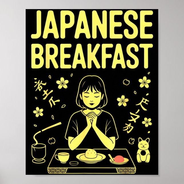 Japanese Breakfast Zen Morning Miso Rice Tea Graph Poster (Front)