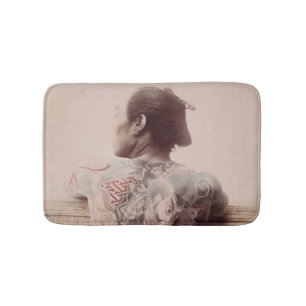 Japanese Bridegroom's Tattoos, c.1880 (photo) Bath Mat