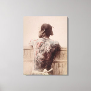 Japanese Bridegroom's Tattoos, c.1880 (photo) Canvas Print