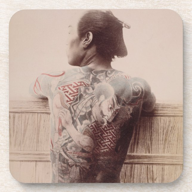 Japanese Bridegroom's Tattoos, c.1880 (photo) Coaster (Front)