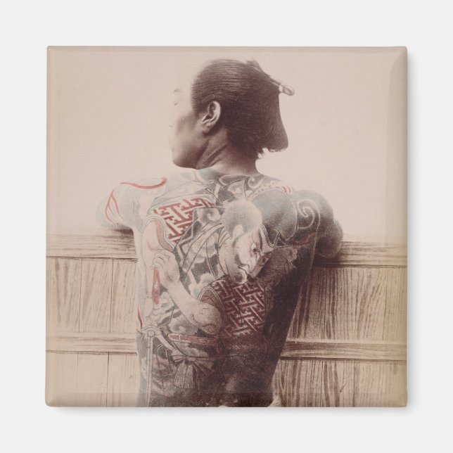Japanese Bridegroom's Tattoos, c.1880 (photo) Magnet (Front)