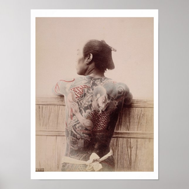 Japanese Bridegroom's Tattoos, c.1880 (photo) Poster (Front)