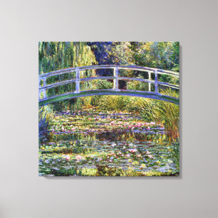 Japanese Bridge and Water Lily Pond Canvas Print