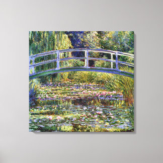 Japanese Bridge and Water Lily Pond Canvas Print