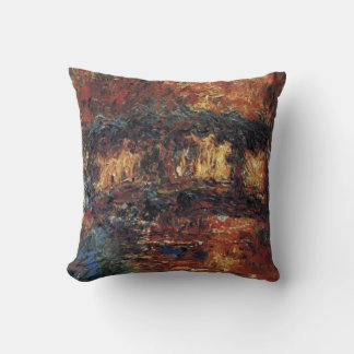 Japanese Bridge by Claude Monet, Vintage Fine Art Cushion