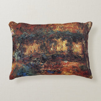 Japanese Bridge by Claude Monet, Vintage Fine Art Decorative Cushion