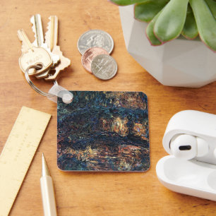 Japanese Bridge by Claude Monet, Vintage Fine Art Key Ring